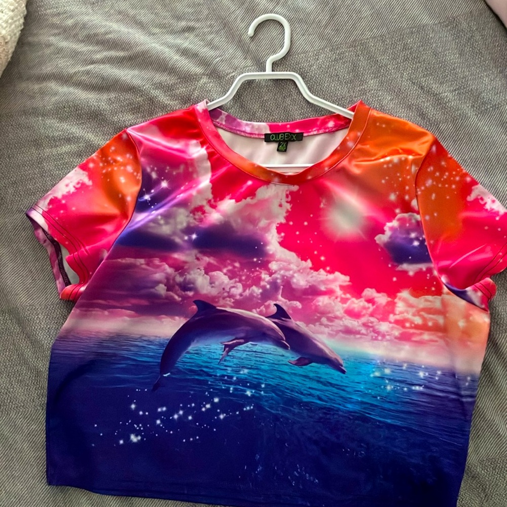 Crop top, Y2K style, Club EXX